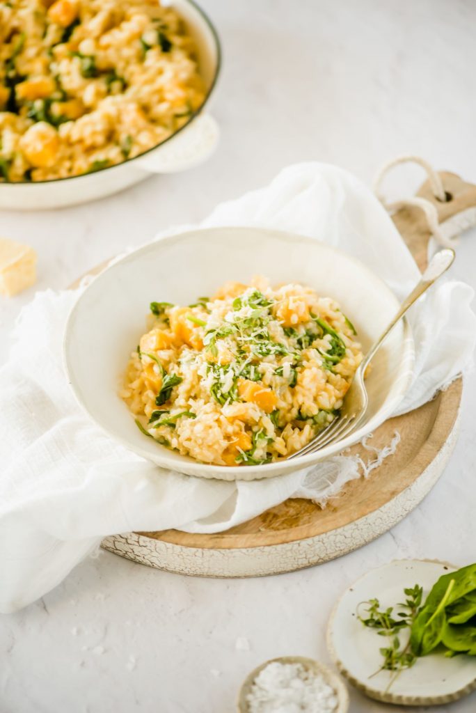 Pumpkin Spinach Risotto One Harvest